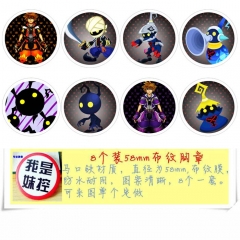 8款一套5.8cm 王国之心 圆形布纹胸针 58MM