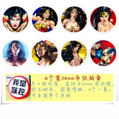8款一套5.8cm 神奇女侠  圆形布纹胸针 58MM