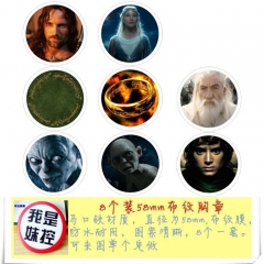 8PCS/SET 5.8CM The Lord of the Rings Cartoon Alloy Anime Brooch Badge