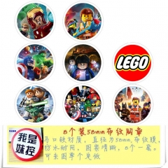 8PCS/SET 5.8CM Lego Cartoon Alloy Anime Brooch Badge