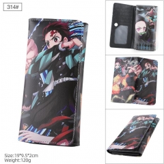 Demon Slayer: Kimetsu no Yaiba Cartoon Cosplay PU Purse Folding Anime Long Wallet