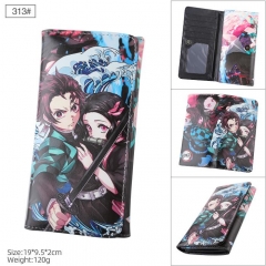Demon Slayer: Kimetsu no Yaiba Cartoon Cosplay PU Purse Folding Anime Long Wallet