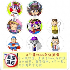 阿拉蕾 8款一套5.8cm 圆形布纹胸针 58MM