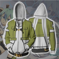 外贸新款 刀剑神域 3D印花卫衣 开衫连帽衫 cosplay动漫周边