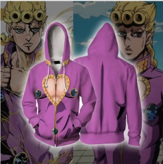 JoJo's Bizarre Adventure Anime 3D Print Casual Zipper Hoodie