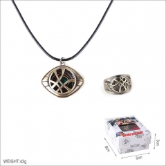 Marvel's The Avengers Movie Cosplay Collection Alloy Anime Necklace and Ring Set