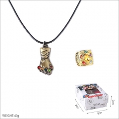 Marvel's The Avengers Movie Cosplay Collection Alloy Anime Necklace and Ring Set
