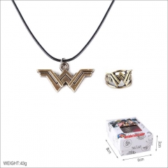 Marvel's The Avengers Movie Cosplay Collection Alloy Anime Necklace and Ring Set