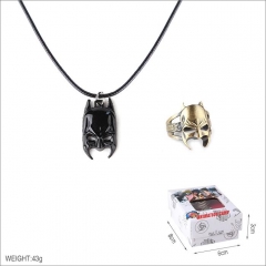 Marvel's The Avengers Movie Cosplay Collection Alloy Anime Necklace and Ring Set