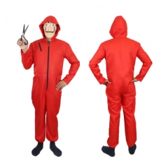 Spain TV Series La casa de papel Salvador Dali Cosplay Costume Red Coverall