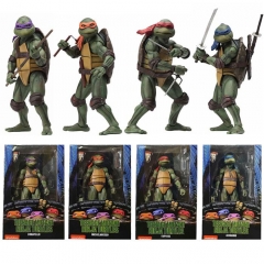 4款一套 NECA 忍者神龟 TMNT 1990版 电影版  盒装手办摆件模型 7寸