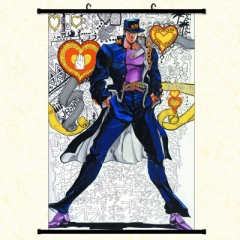 JOJO的奇妙冒险周边挂画 乔乔高清挂件日本动漫卷轴布画海报 定制