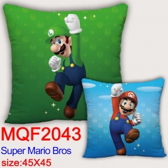 Super Mario Bro Cartoon Cosplay Anime Square Soft Stuffed Pillow