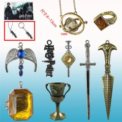 Harry Potter Cosplay Decorative Anime Necklace Keychain Pendant 9PCS /Set