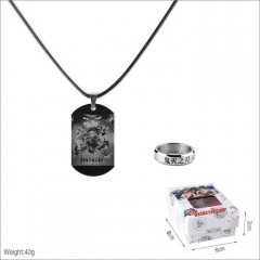 Demon Slayer: Kimetsu no Yaiba Cosplay Collection Alloy Anime Necklace and Ring Set