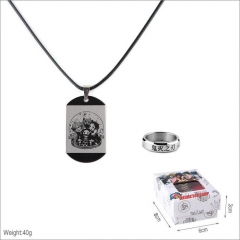 Demon Slayer: Kimetsu no Yaiba Cosplay Collection Alloy Anime Necklace and Ring Set