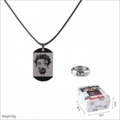 Demon Slayer: Kimetsu no Yaiba Cosplay Collection Alloy Anime Necklace and Ring Set