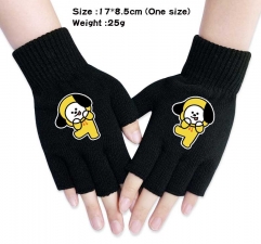K-POP BTS Bulletproof Boy Scouts Anime Half Finger Gloves Winter Gloves