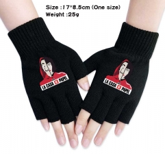 La Casa De Papel Anime Half Finger Gloves Winter Gloves