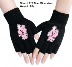K-POP BTS Bulletproof Boy Scouts Anime Half Finger Gloves Winter Gloves