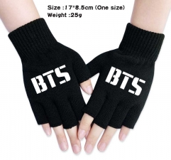K-POP BTS Bulletproof Boy Scouts Anime Half Finger Gloves Winter Gloves