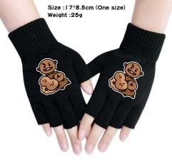 K-POP BTS Bulletproof Boy Scouts Anime Half Finger Gloves Winter Gloves