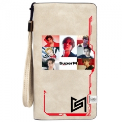 K-Pop Super M Wallets PU Leather Long Zipper Wallet