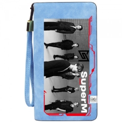 K-Pop Super M Wallets PU Leather Long Zipper Wallet