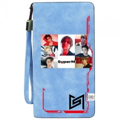 K-Pop Super M Wallets PU Leather Long Zipper Wallet