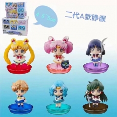 没有盒子  美少女战士 2代 A款睁眼 6款一套 盒装手办摆件模型 4.5-5CM
