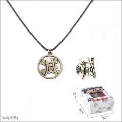 Demon Slayer: Kimetsu no Yaiba Cosplay Collection Alloy Anime Ring And Necklace Set