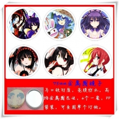 Date A Live Cartoon Cosplay One Side Anime Pocket Mirror (6pcs/set)