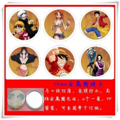 One Piece Cartoon Cosplay One Side Anime Pocket Mirror (6pcs/set)