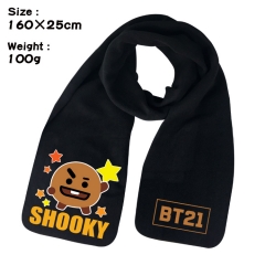 BT21 K-POP BTS Bulletproof Boy Scouts Cartoon Pattern Cosplay Velvet For Winter Anime Scarf