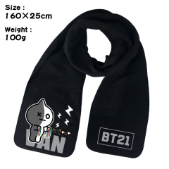 BT21 K-POP BTS Bulletproof Boy Scouts Cartoon Pattern Cosplay Velvet For Winter Anime Scarf