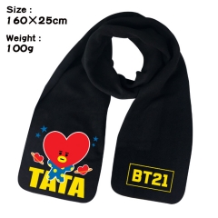 BT21 K-POP BTS Bulletproof Boy Scouts Cartoon Pattern Cosplay Velvet For Winter Anime Scarf