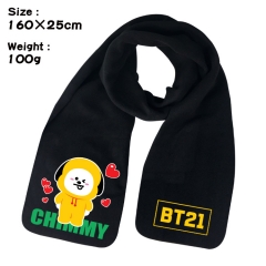 BT21 K-POP BTS Bulletproof Boy Scouts Cartoon Pattern Cosplay Velvet For Winter Anime Scarf