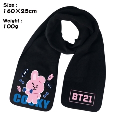 BT21 K-POP BTS Bulletproof Boy Scouts Cartoon Pattern Cosplay Velvet For Winter Anime Scarf
