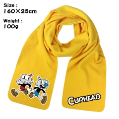 Cuphead Cartoon Pattern Cosplay Velvet For Winter Anime Scarf
