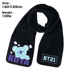 BT21 K-POP BTS Bulletproof Boy Scouts Cartoon Pattern Cosplay Velvet For Winter Anime Scarf