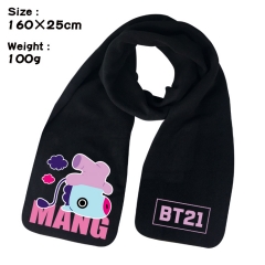 BT21 K-POP BTS Bulletproof Boy Scouts Cartoon Pattern Cosplay Velvet For Winter Anime Scarf