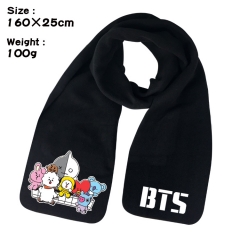 BT21 K-POP BTS Bulletproof Boy Scouts Cartoon Pattern Cosplay Velvet For Winter Anime Scarf