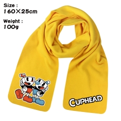Cuphead Cartoon Pattern Cosplay Velvet For Winter Anime Scarf