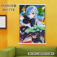 Maid Coffee Gun Waterproof Anime Wallscrolls Cosplay Cartoon Wall Scrolls Decoration