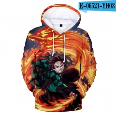 热销日漫鬼灭之刃卫衣 灶门炭治郎祢豆子周边印花3D连帽卫衣cos装