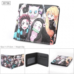 Demon Slayer: Kimetsu no Yaiba Cartoon Cosplay PU Purse Folding Anime Short Wallet