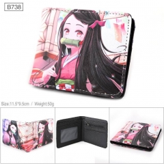Demon Slayer: Kimetsu no Yaiba Cartoon Cosplay PU Purse Folding Anime Short Wallet