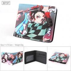 Demon Slayer: Kimetsu no Yaiba Cartoon Cosplay PU Purse Folding Anime Short Wallet
