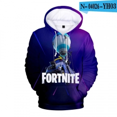 跨境专供欧美FORTNITE堡垒之夜第十赛季印花加绒连帽卫衣支持定制