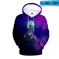 跨境专供欧美FORTNITE堡垒之夜第十赛季印花加绒连帽卫衣支持定制